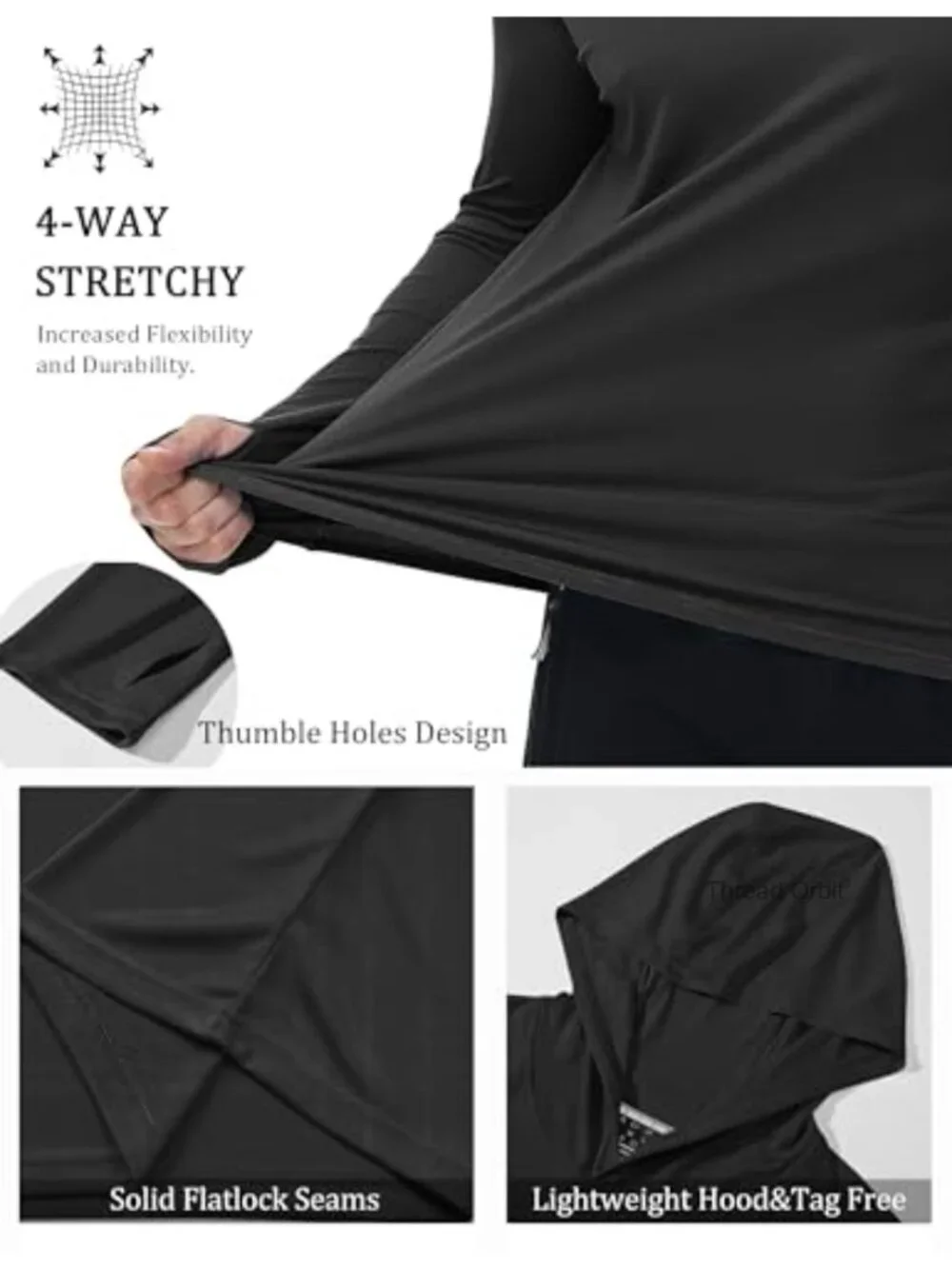 UPF 50+ Sun Protection Long Sleeve Hooded Rash Guard